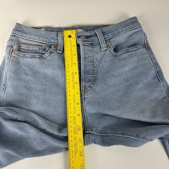 Levi Jeans Women 25 Wedgie Icon Fit Button Fly Slim Straight Stretch Light Wash - Picture 10 of 16